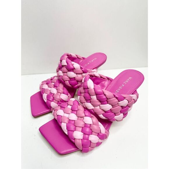 Marc Fisher Shoes Womens Size 6.5 Barbie Pink Toree Slip On Heeled Sandals - Picture 2 of 9